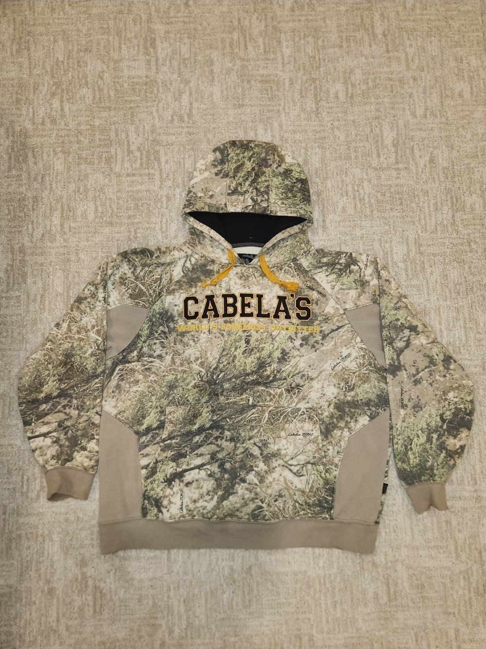 Vintage Y2K Cabelas Camo Embroidered Logo Spellout Mens Size Xtra Large Good Con
